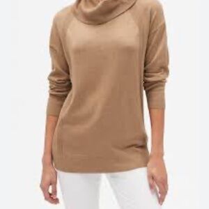 Banana Republic tan cowl neck lightweight sweater, S